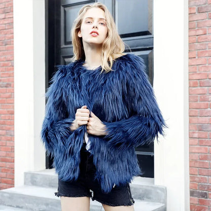 Cozy Pelt Faux Fur Button Coat
