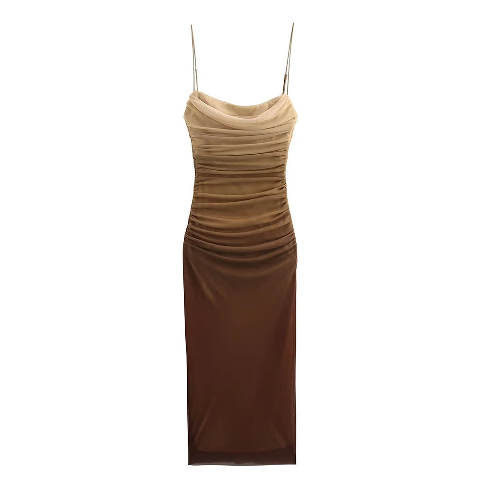 HazeGlam Gradient Backless Slip Dress