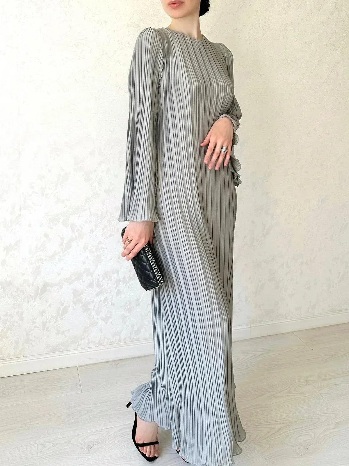 Spring Grace Pleated Belted Dress