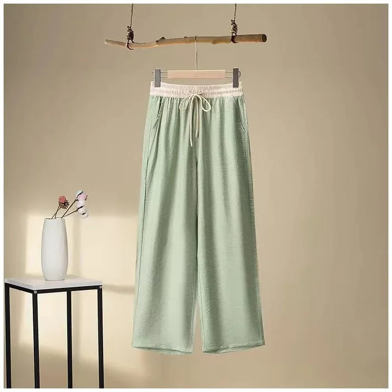 Color Block Retro Wide Leg Pants