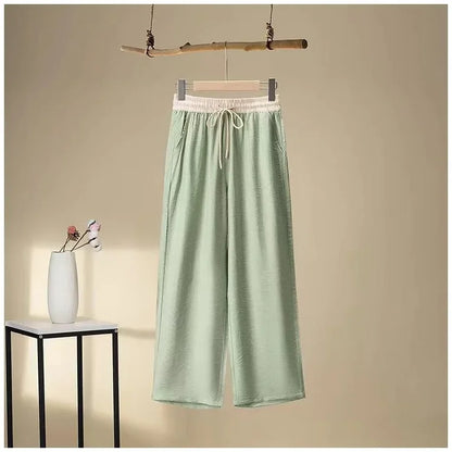 Color Block Retro Wide Leg Pants