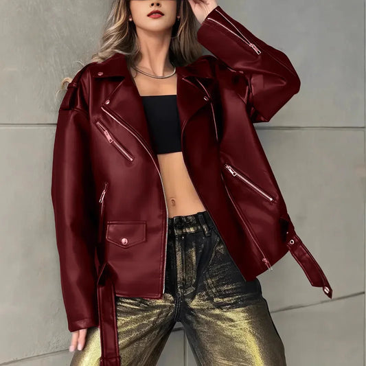 Retro PU Leather Motorcycle Jacket