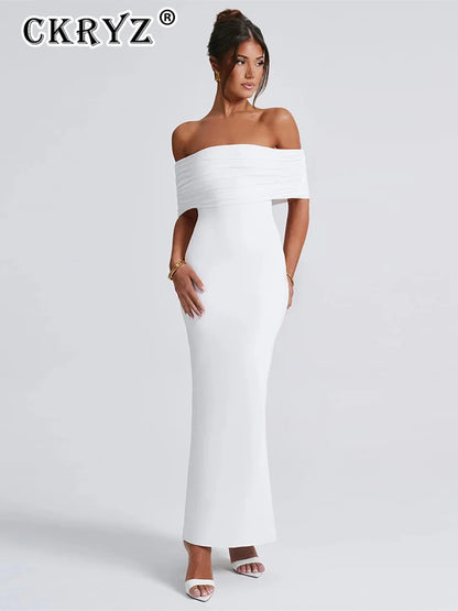 Sexy Strapless Backless Bodycon Maxi