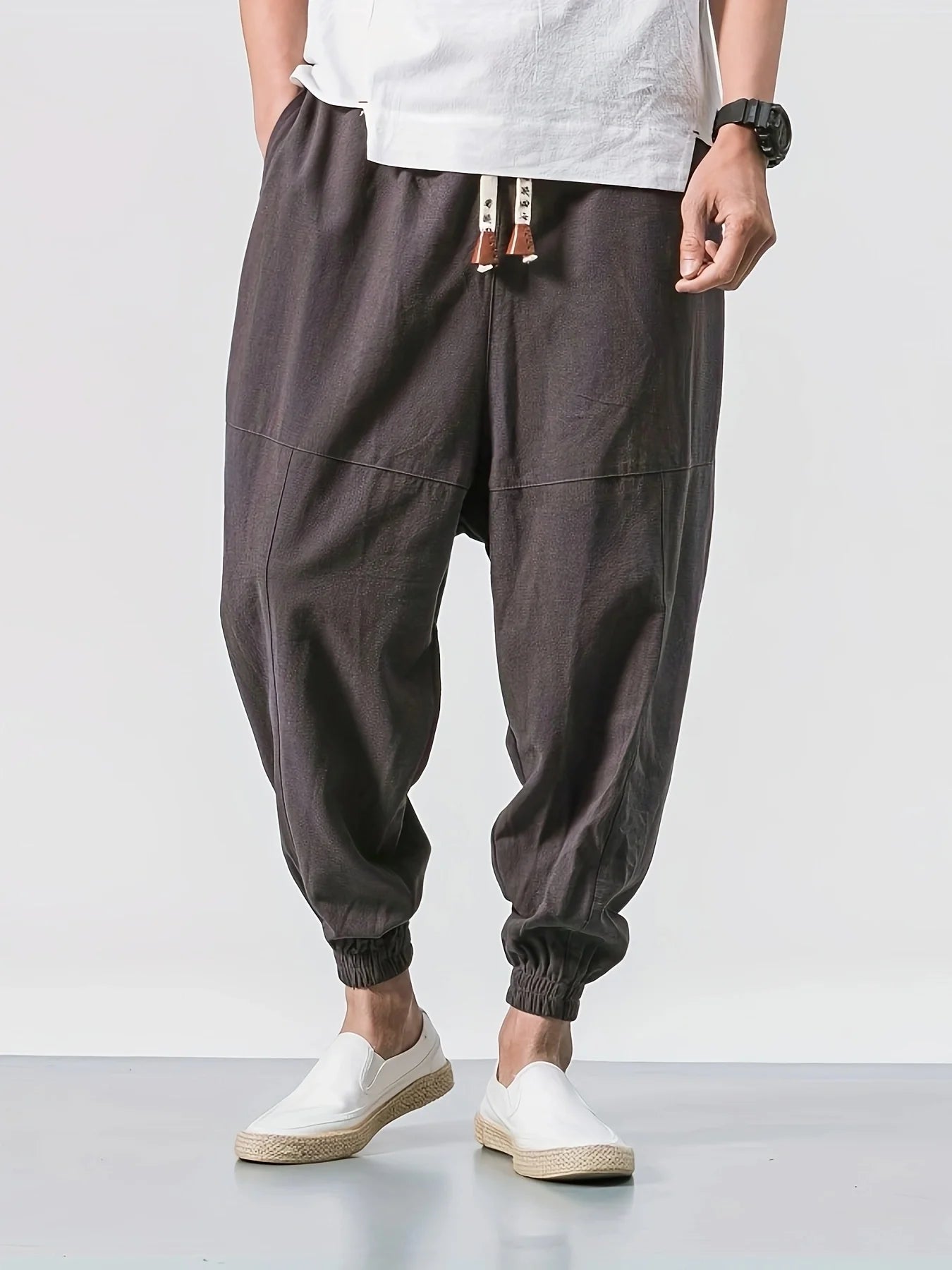 Zen Flow Oversized Linen Harem Pants