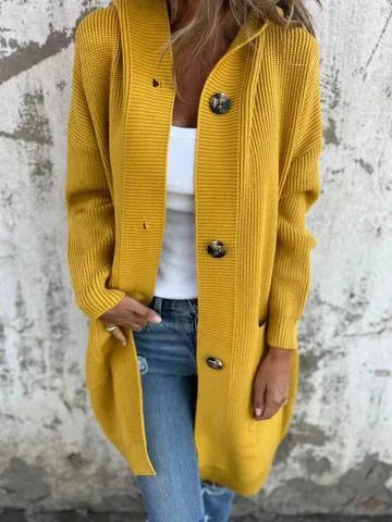 Cozy Line Mid-Length Knit Cardigan