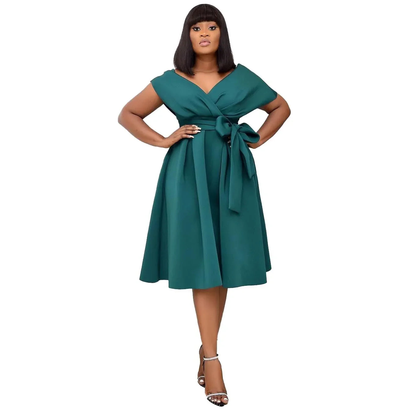 GlamourTie Satin Evening Dress