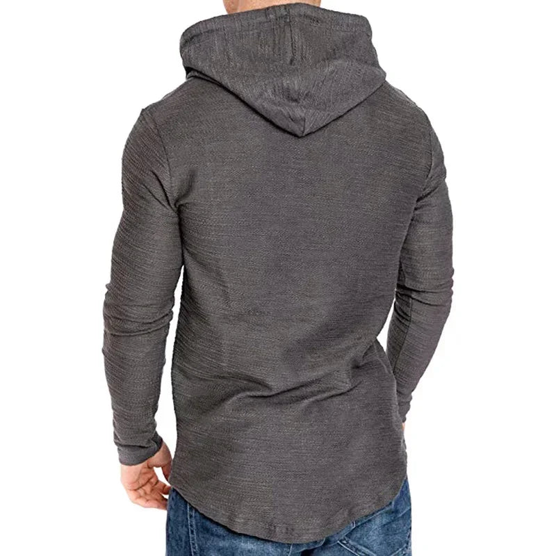 Patchwork Solid Color Men's Hoodie