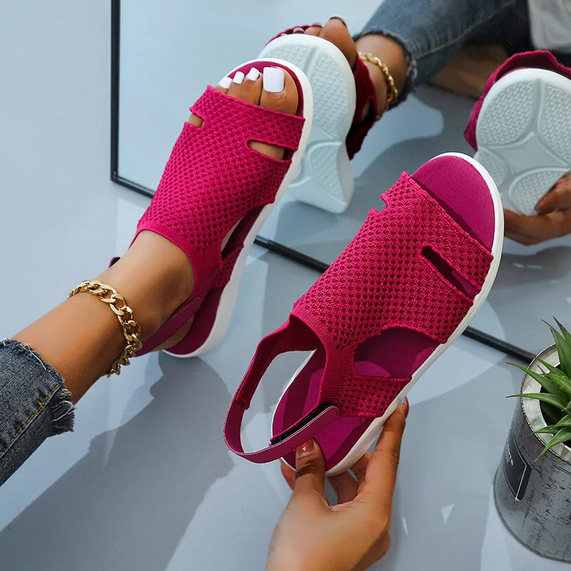 Crystal Mesh Flat Sandals