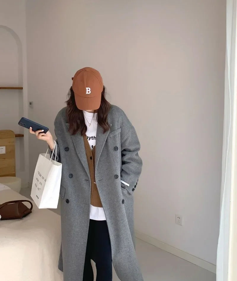 Double-Breasted Woolen Coat