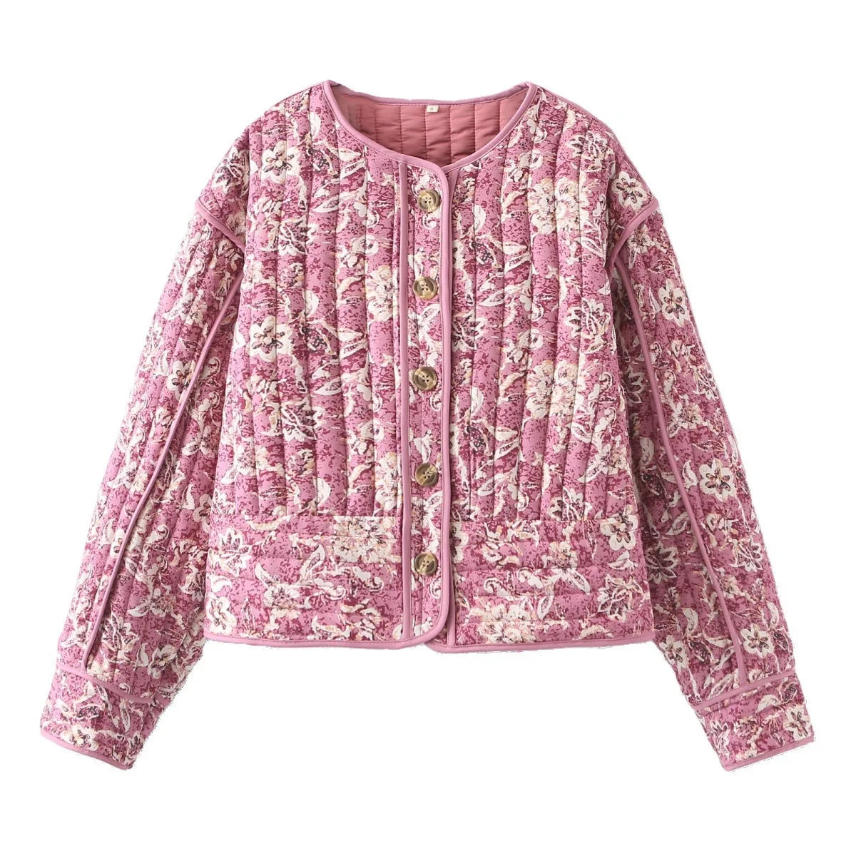 Floral Grace Crew Neck Cardigan