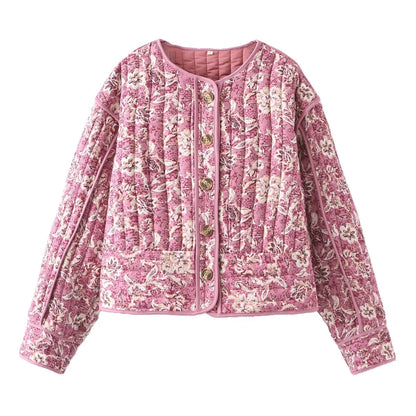 Floral Grace Crew Neck Cardigan