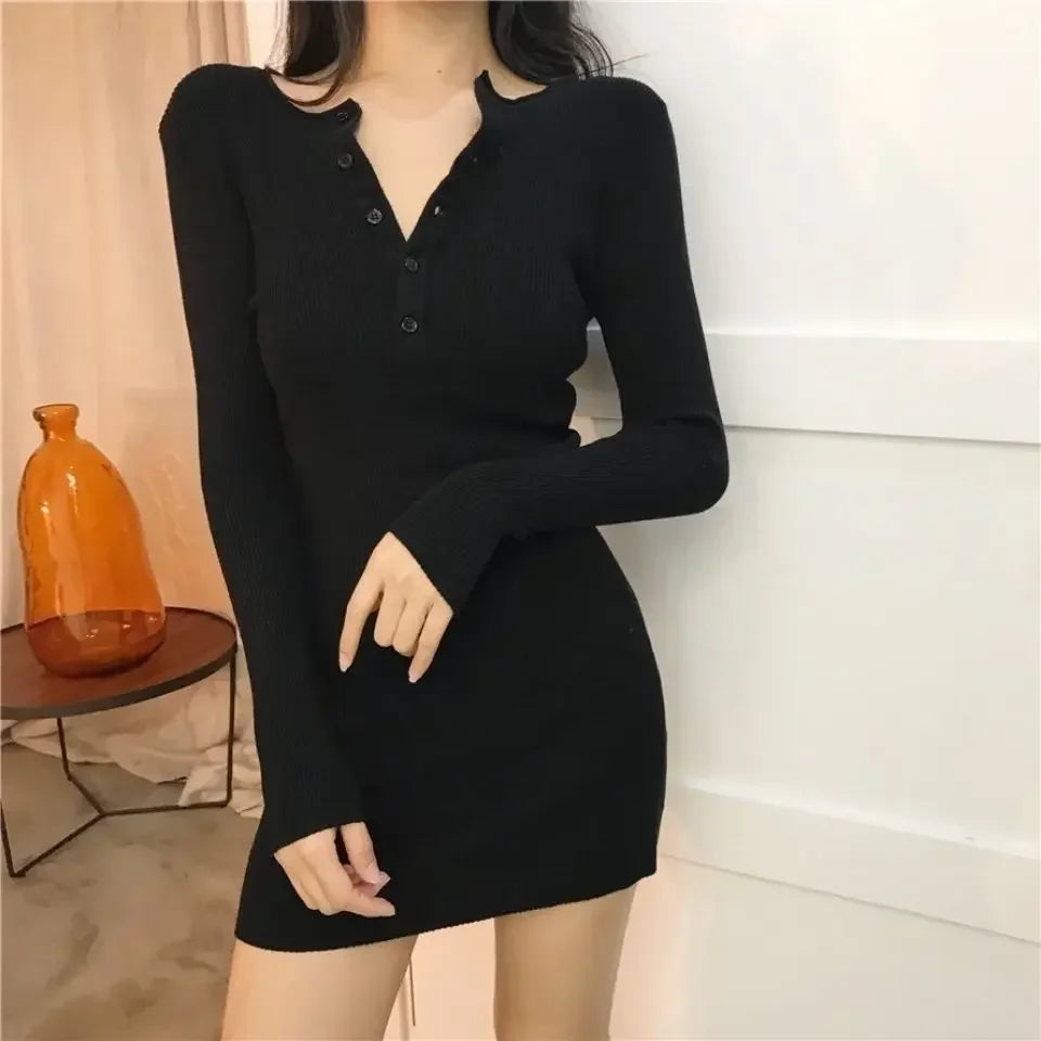 V-Neck Crochet Midi Dress