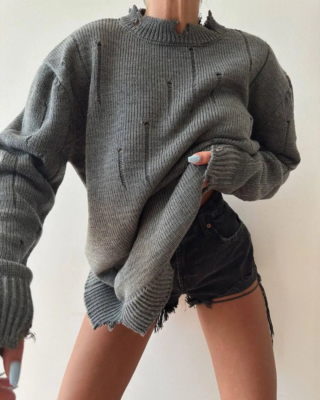 Urban Chic Black Hole Knit Sweater