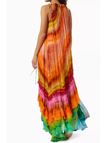 Golden Hour Breeze Chiffon Dress