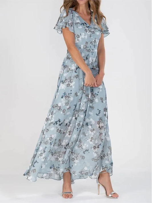Sweet Blossom Ruffle Maxi Dress