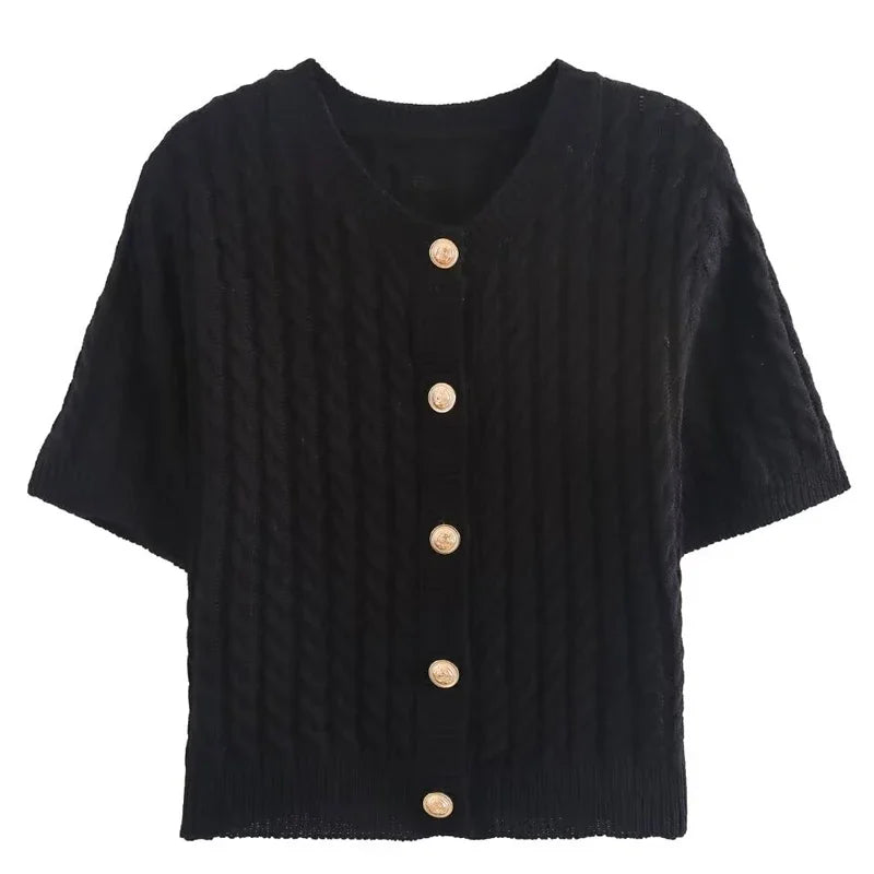 Chic Colorblock Cropped Knit Vest