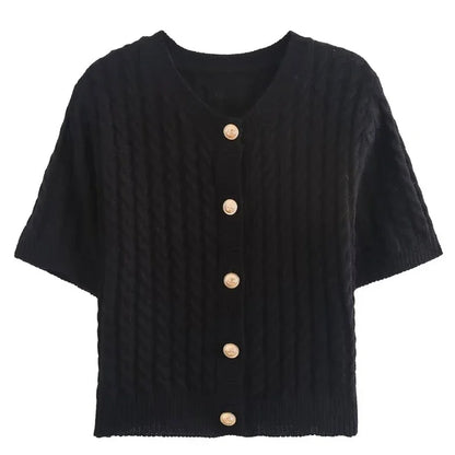 Chic Colorblock Cropped Knit Vest