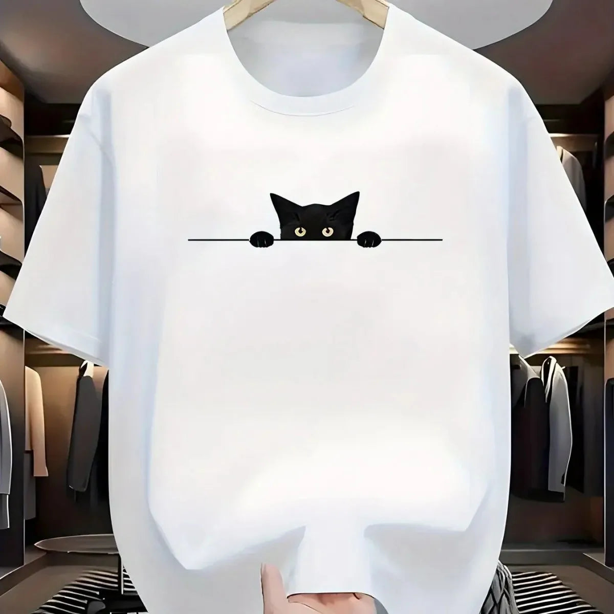 Cat Print Cotton Tee