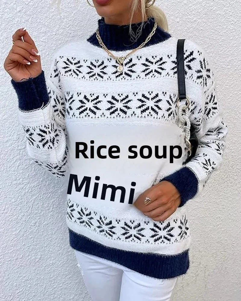 Cozy Half Turtleneck Snow Sweater