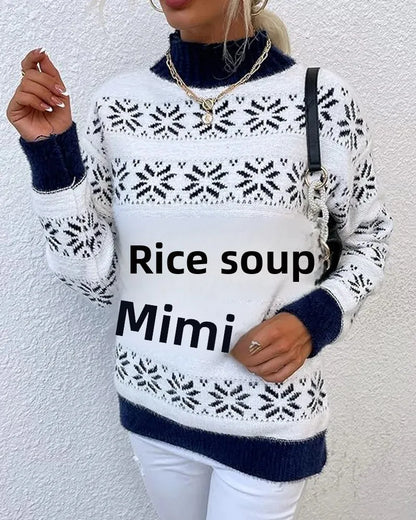 Cozy Half Turtleneck Snow Sweater