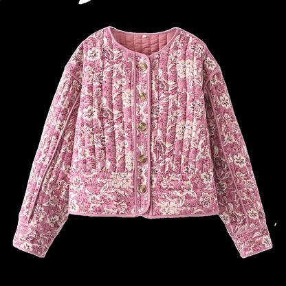 Floral Grace Crew Neck Cardigan