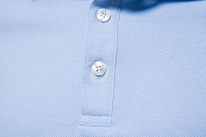 Embroidered European Stripe Polo Shirt