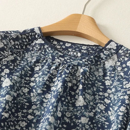 Blue & White Floral Lantern Shirt