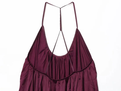 Elegant Lustre Backless Maxi Dress
