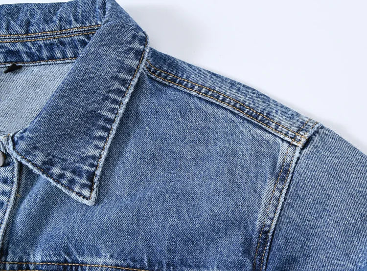 Moon Fade Button-Up Denim Coat