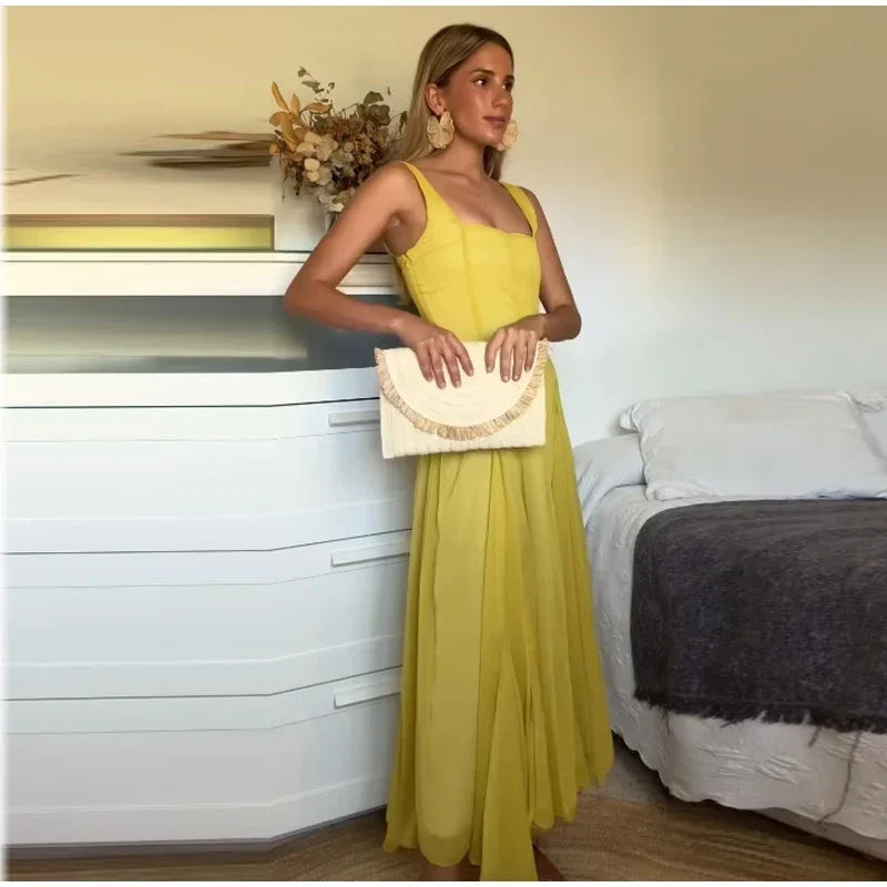 Chic Sleeveless High-Waist Swing Dress