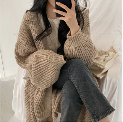 Vintage Cozy Long Knit Cardigan