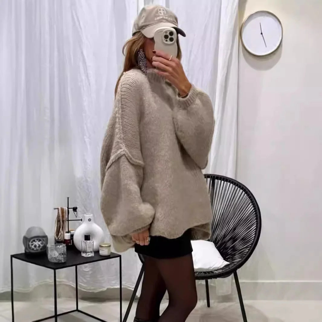 Oversized Ribbed Knit Sweater