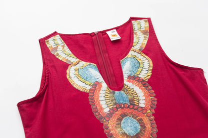 Cotton Slit Hem Boho Dress
