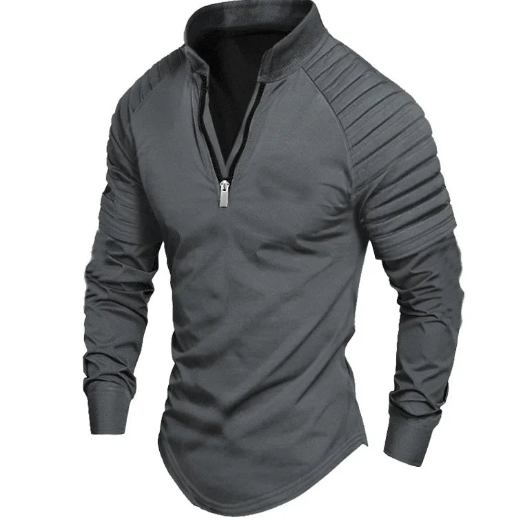 Half-Zip Stand Collar Polo Shirt