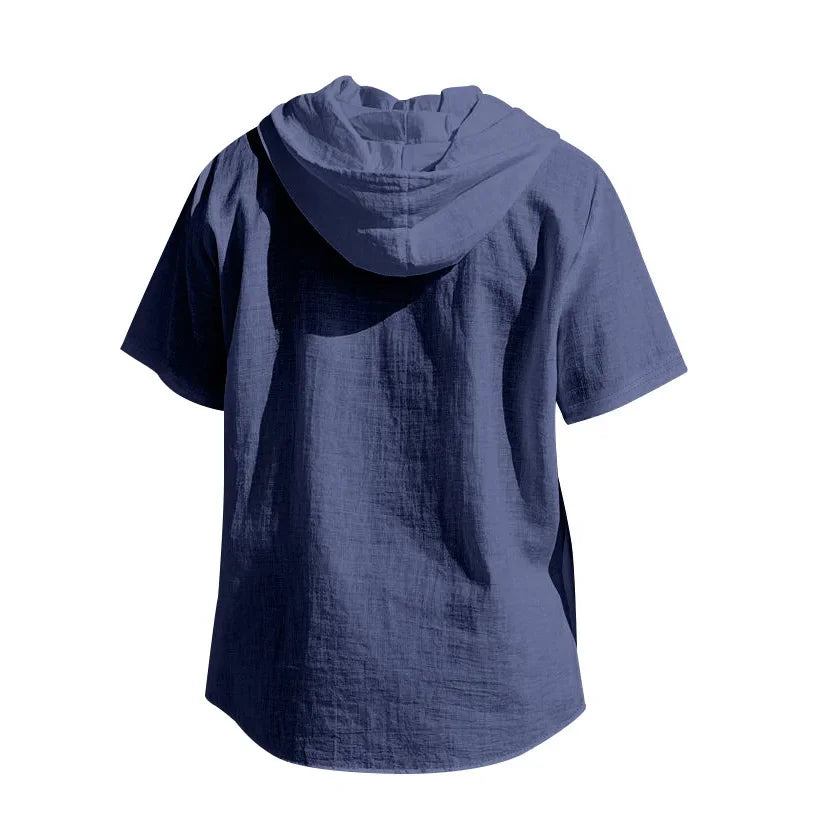 Lightweight Linen Hooded Summer Shirt