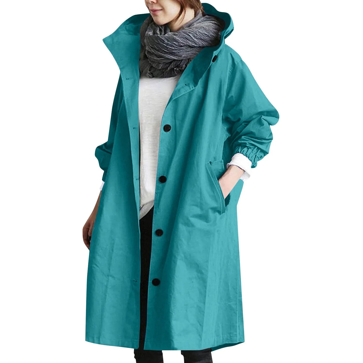 Women’s Long Hooded Trench Coat