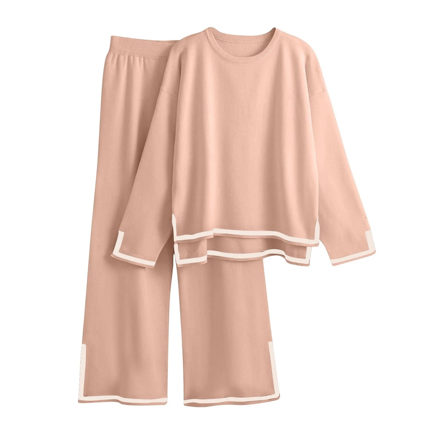 Knitted Women’s Trousers Suit — Two-Piece Set