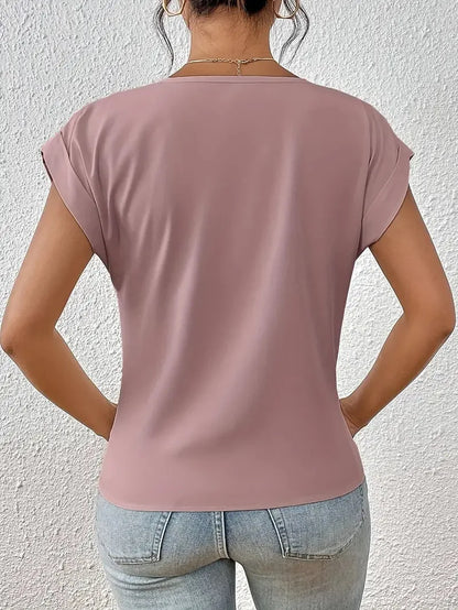 Irregular Knot V-Neck Tee