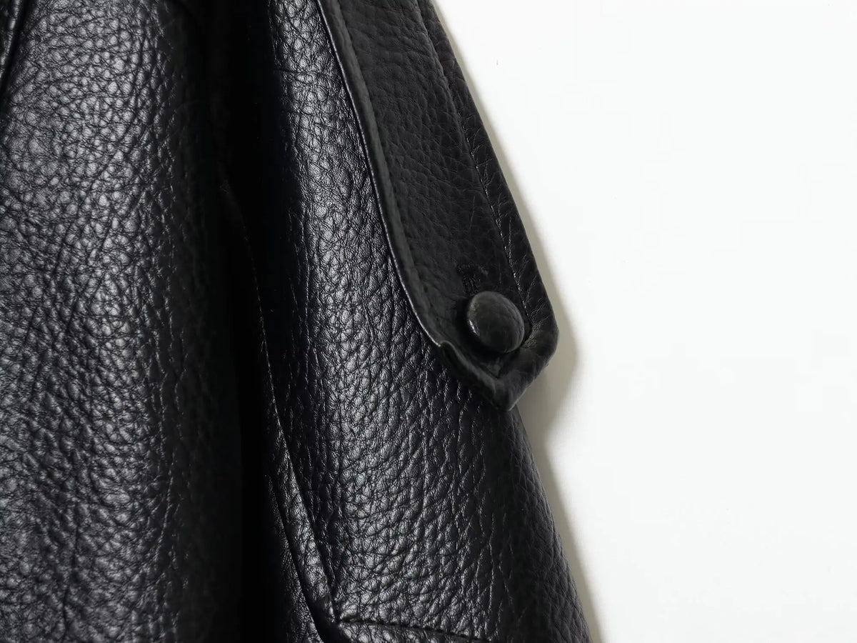 Women's Faux Leather Jacket – Loose Fit Stand Collar Winter Coat