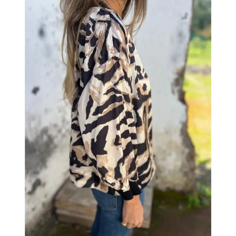 Leopard Print Bomber Jacket