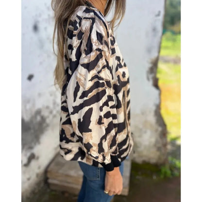 Leopard Print Bomber Jacket