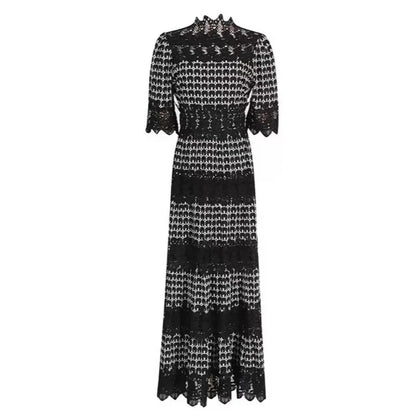 Crimson Charm Tiered Midi Dress