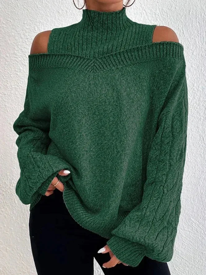 Shoulder-Baring Loose Knitwear Sweater