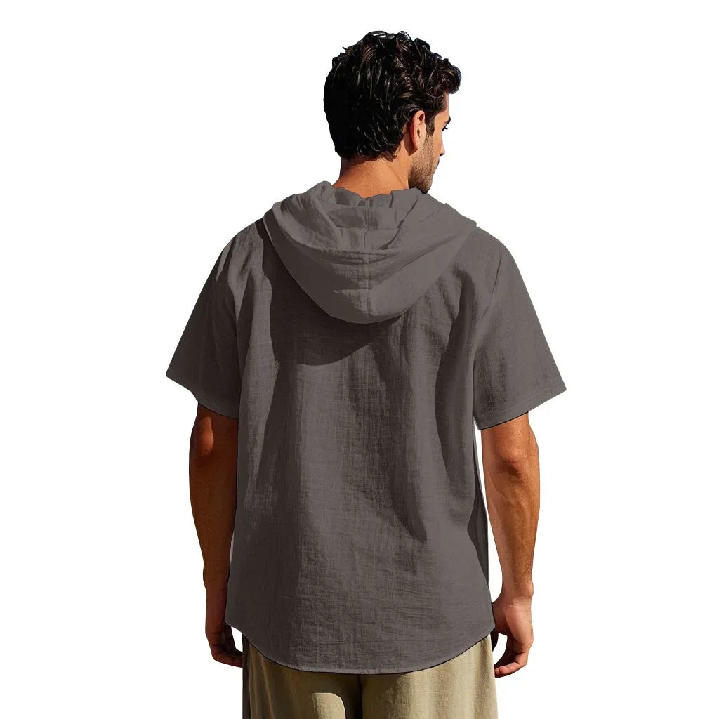 Lightweight Linen Hooded Summer Shirt