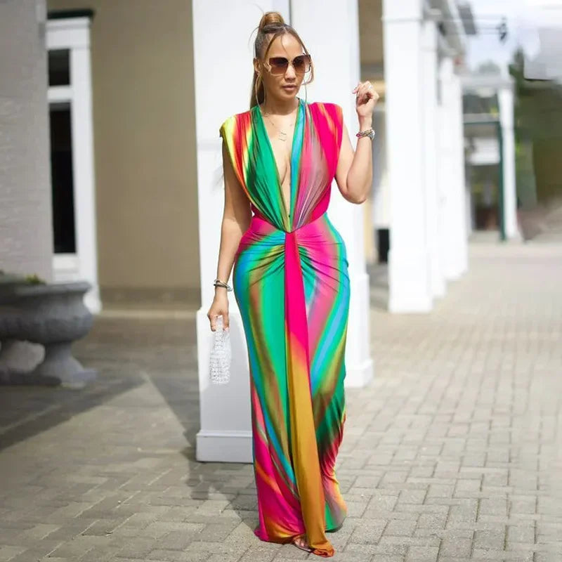 Spring Luxe V-Neck Ruffle Dress