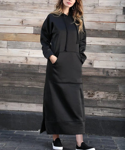 Hooded Sweater Dress with Pockets
