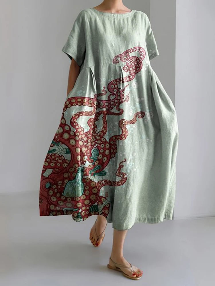 Sunny Vibes Printed Lounge Dress