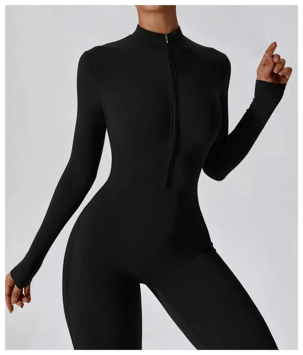 Women's Long-Sleeve Yoga Jumpsuit