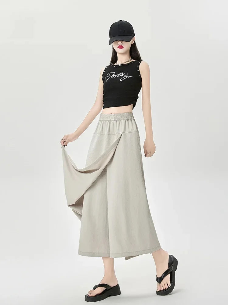High Waist A-Line Wide Leg Pants