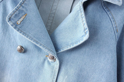 Cape Luxe Double-Breasted Denim Coat